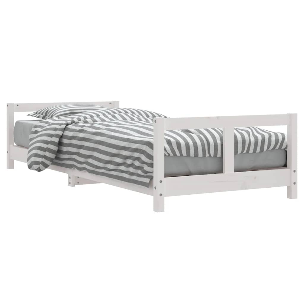 Kinderbedframe 80x200 cm massief grenenhout wit is nu te koop bij PeponiXL, paradijselijk wonen!