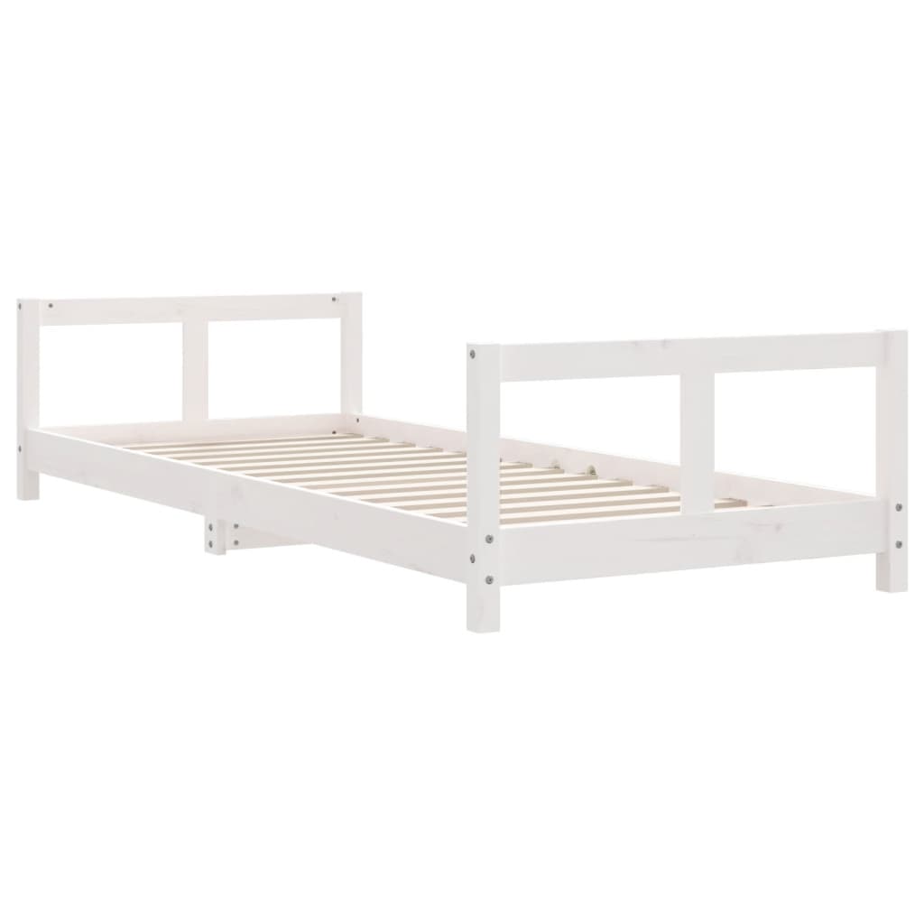 Kinderbedframe 80x200 cm massief grenenhout wit is nu te koop bij PeponiXL, paradijselijk wonen!