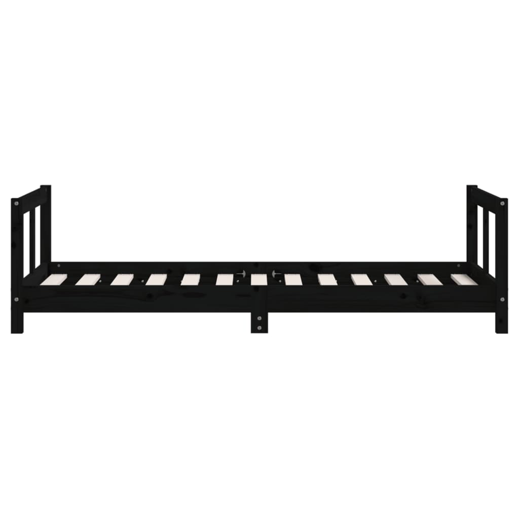 Kinderbedframe 80x160 cm massief grenenhout zwart is nu te koop bij PeponiXL, paradijselijk wonen!