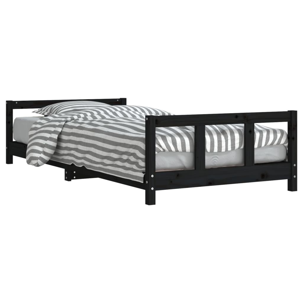 Kinderbedframe 90x190 cm massief grenenhout zwart is nu te koop bij PeponiXL, paradijselijk wonen!