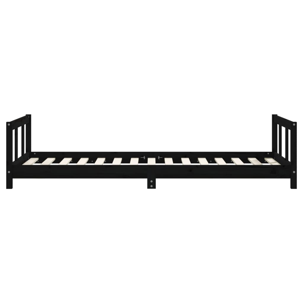 Kinderbedframe 90x190 cm massief grenenhout zwart is nu te koop bij PeponiXL, paradijselijk wonen!