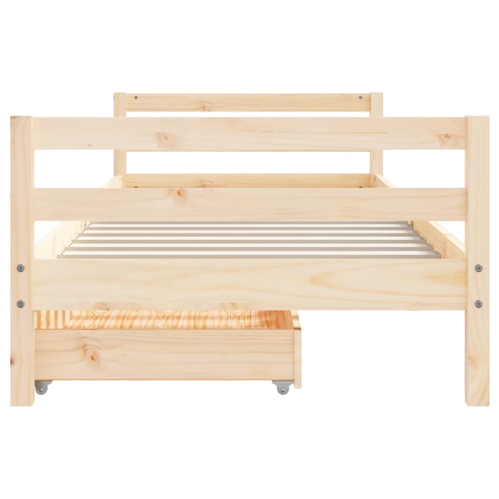 Kinderbedframe met lades 80x200 cm massief grenenhout is nu te koop bij PeponiXL, paradijselijk wonen!