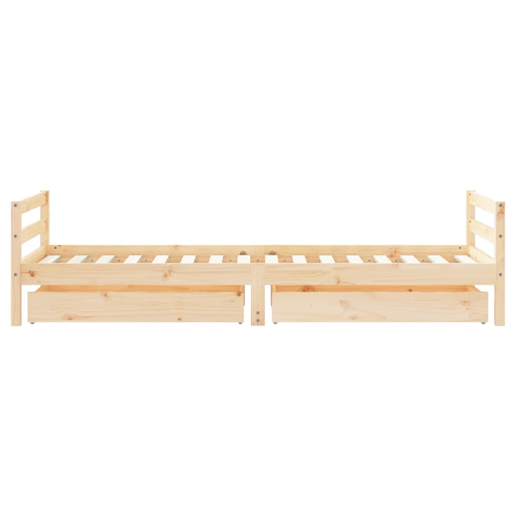 Kinderbedframe met lades 80x200 cm massief grenenhout is nu te koop bij PeponiXL, paradijselijk wonen!