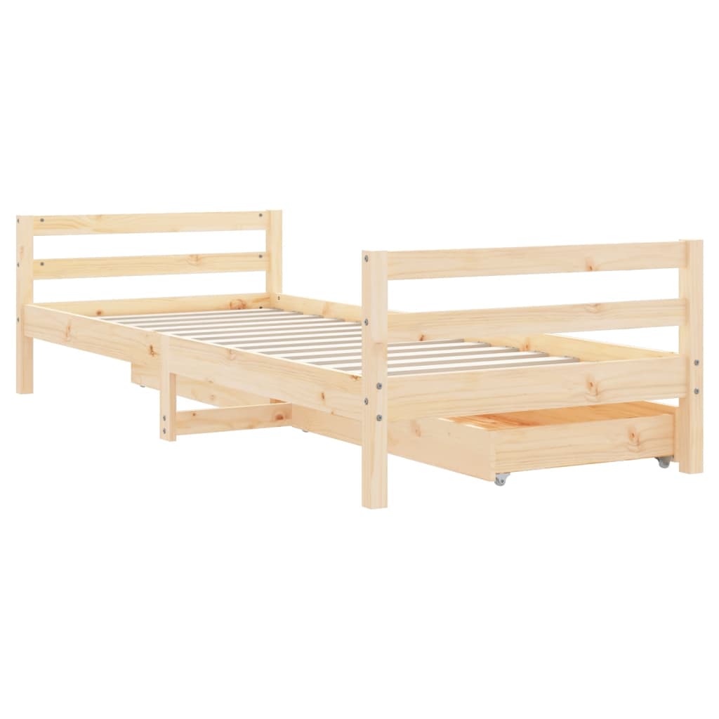 Kinderbedframe met lades 80x200 cm massief grenenhout is nu te koop bij PeponiXL, paradijselijk wonen!