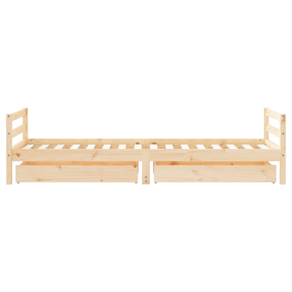 Kinderbedframe met lades 90x200 cm massief grenenhout is nu te koop bij PeponiXL, paradijselijk wonen!