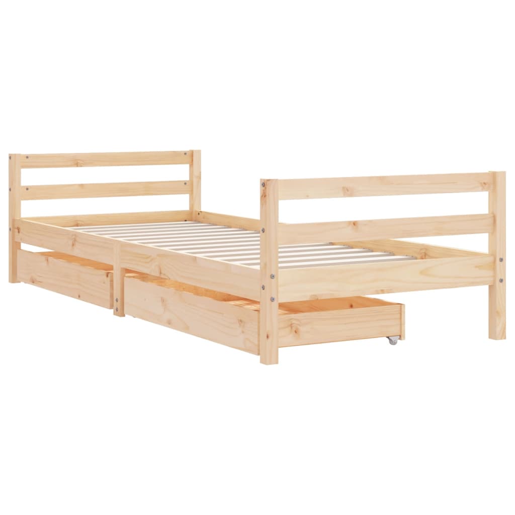 Kinderbedframe met lades 90x190 cm massief grenenhout is nu te koop bij PeponiXL, paradijselijk wonen!