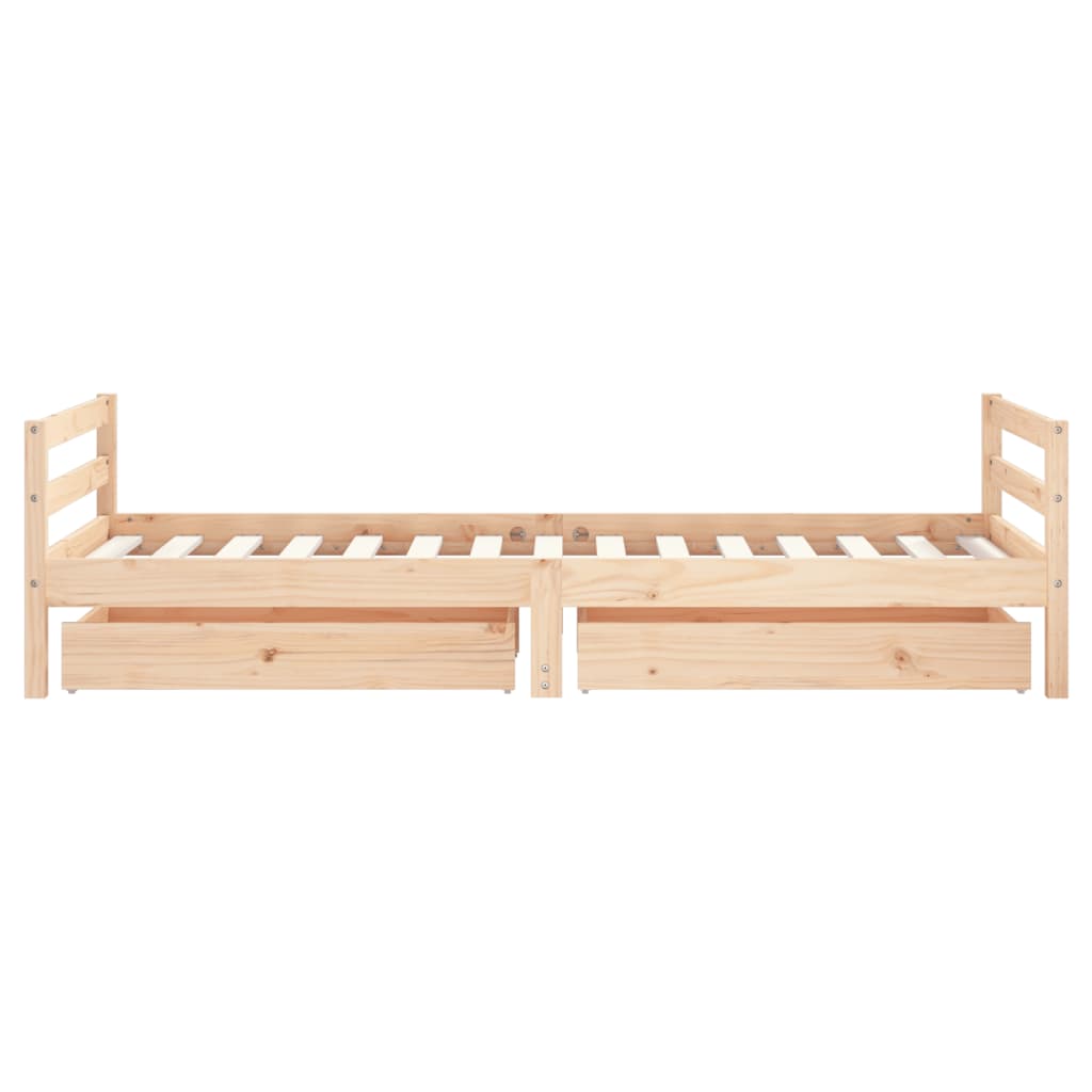 Kinderbedframe met lades 90x190 cm massief grenenhout is nu te koop bij PeponiXL, paradijselijk wonen!