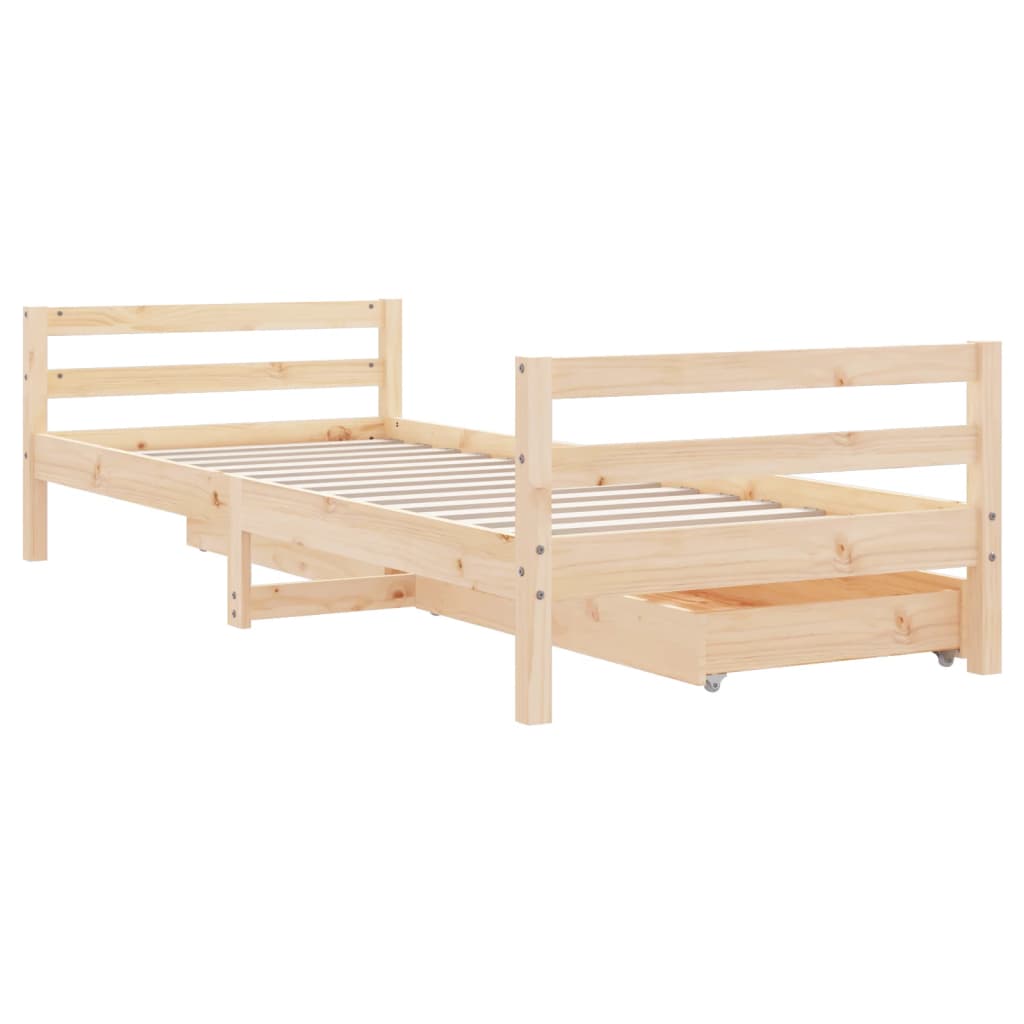 Kinderbedframe met lades 90x190 cm massief grenenhout is nu te koop bij PeponiXL, paradijselijk wonen!