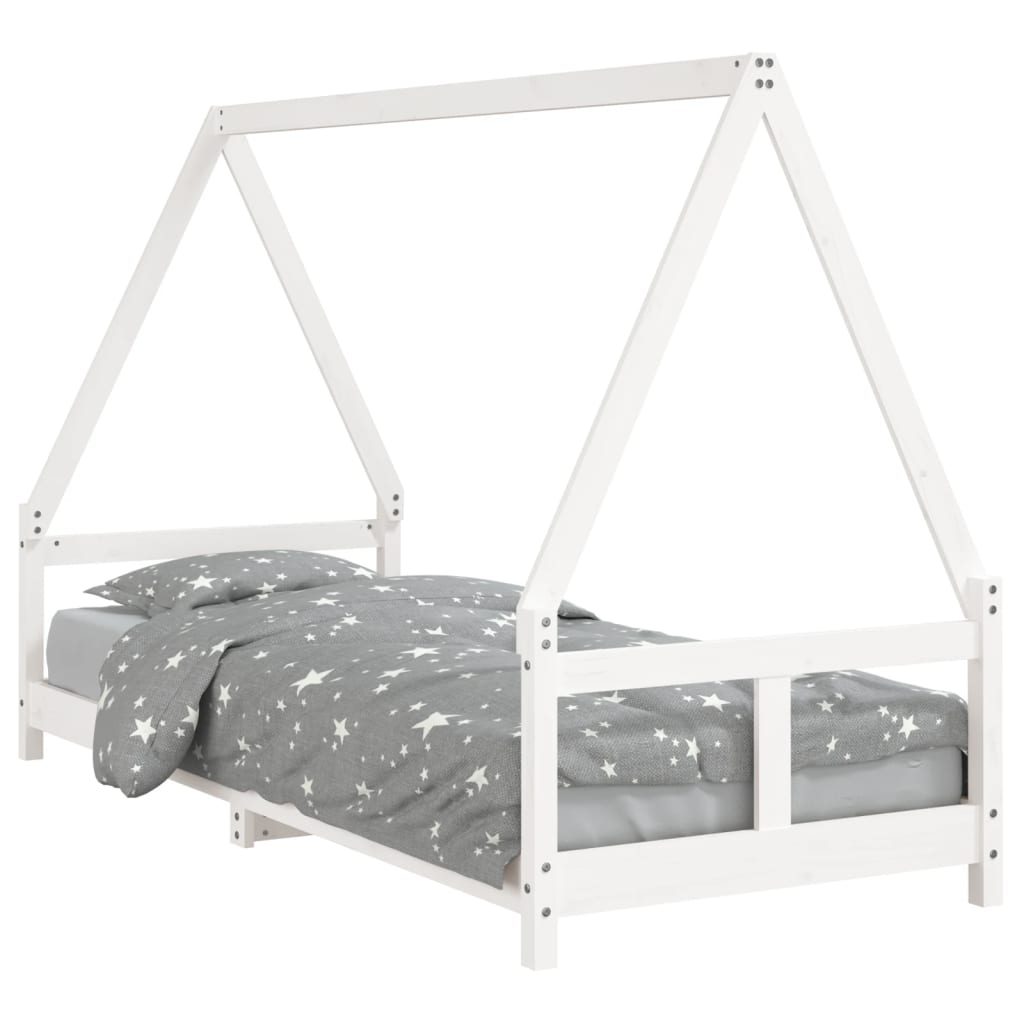 Kinderbedframe 80x200 cm massief grenenhout wit is nu te koop bij PeponiXL, paradijselijk wonen!