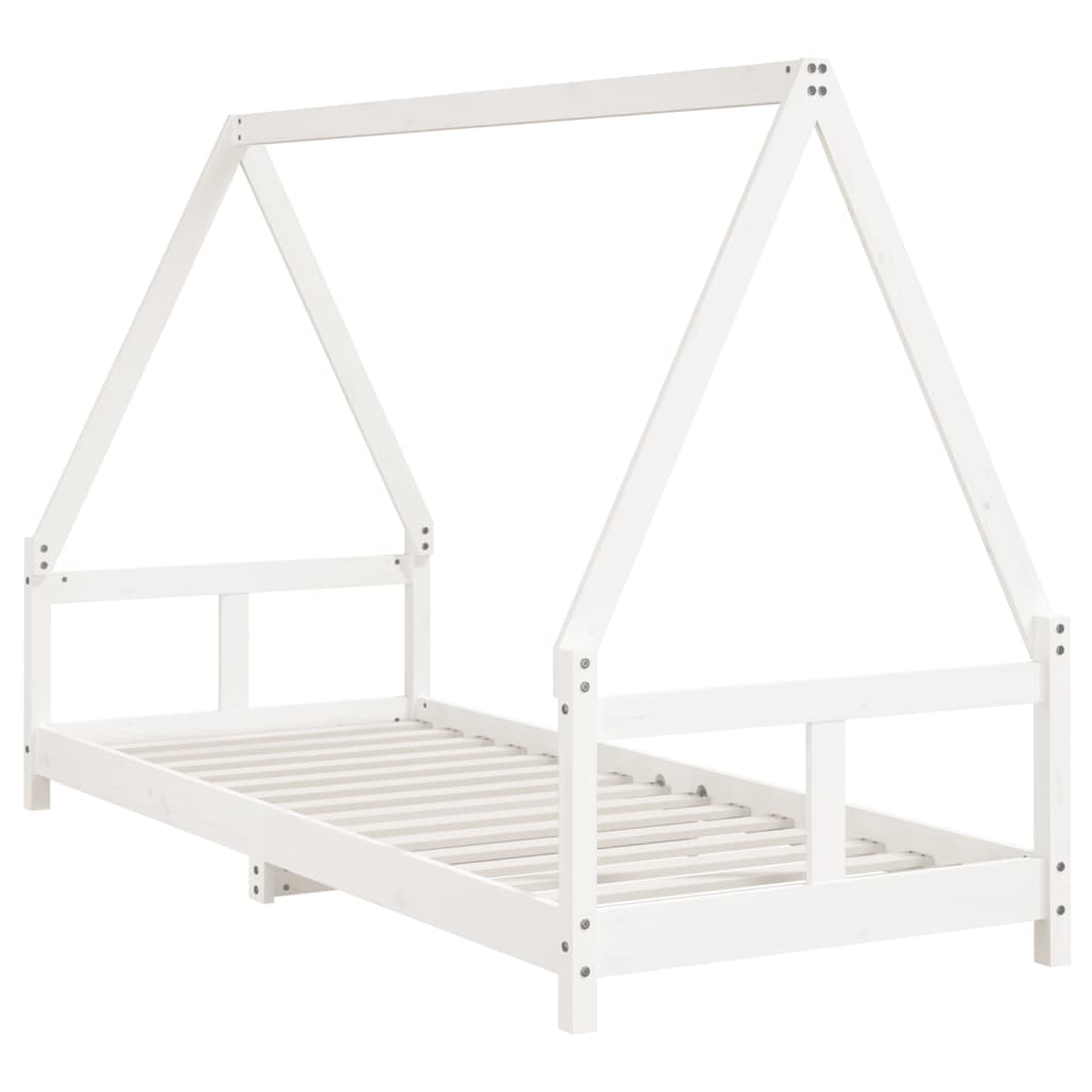 Kinderbedframe 80x200 cm massief grenenhout wit is nu te koop bij PeponiXL, paradijselijk wonen!