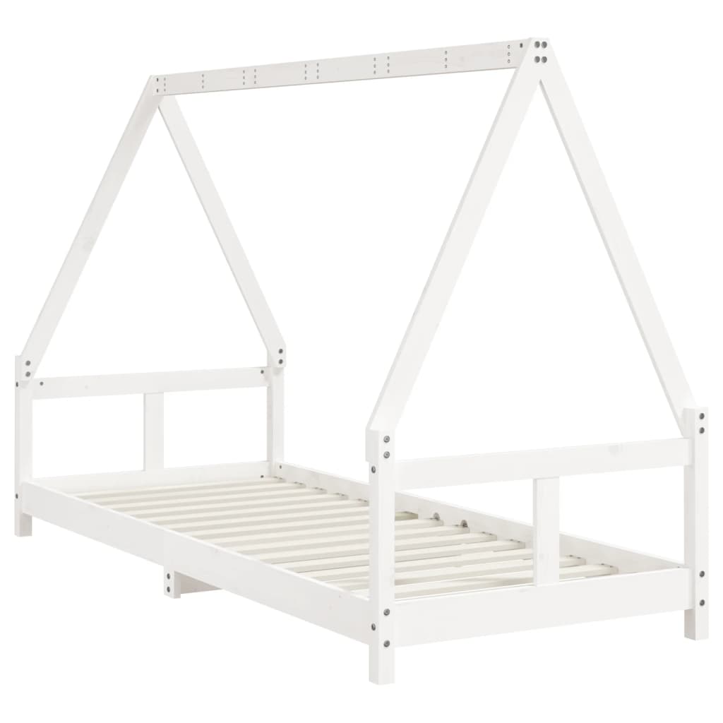 Kinderbedframe 80x200 cm massief grenenhout wit is nu te koop bij PeponiXL, paradijselijk wonen!