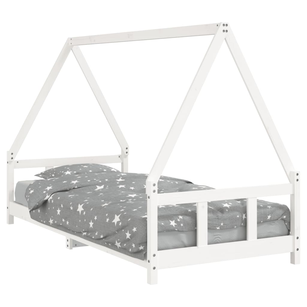 Kinderbedframe 90x200 cm massief grenenhout wit is nu te koop bij PeponiXL, paradijselijk wonen!