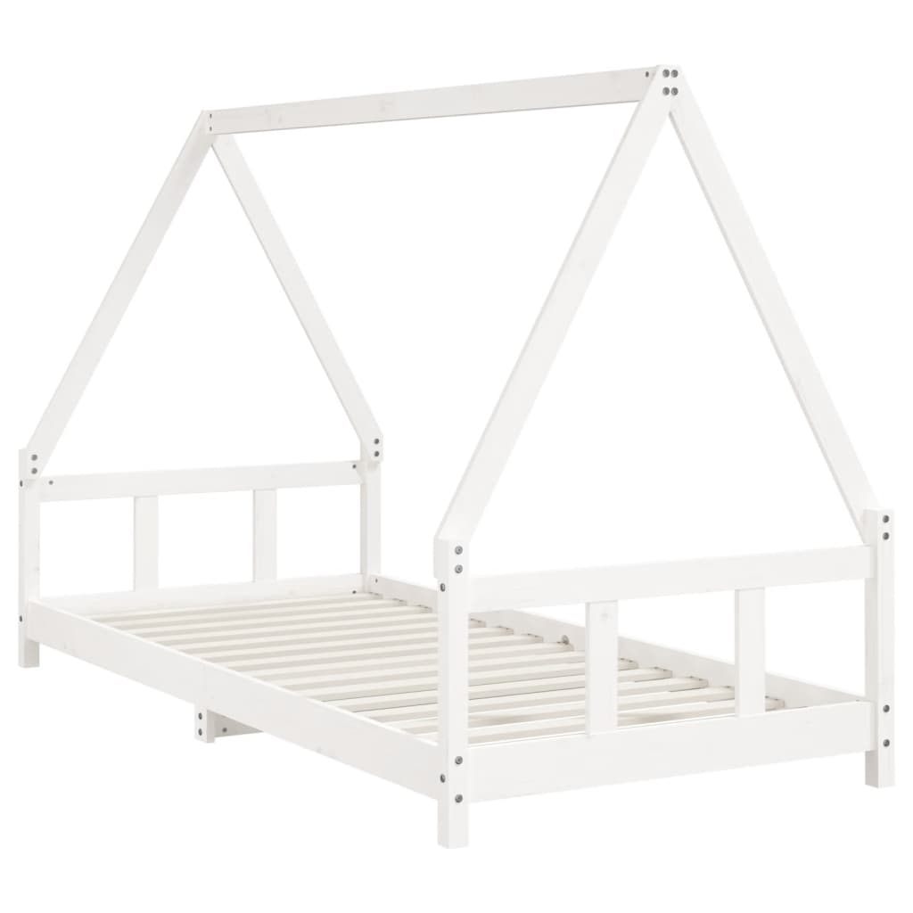 Kinderbedframe 90x200 cm massief grenenhout wit is nu te koop bij PeponiXL, paradijselijk wonen!