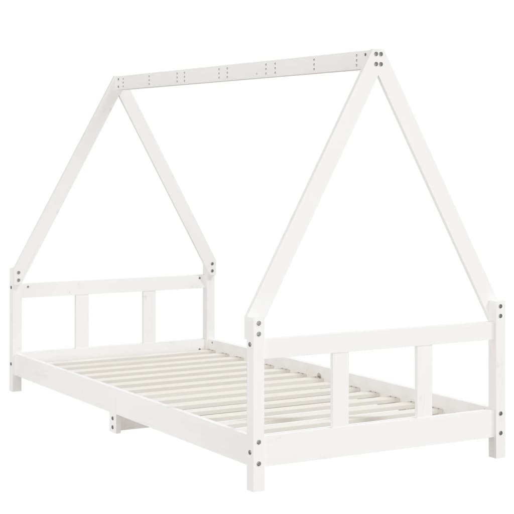 Kinderbedframe 90x200 cm massief grenenhout wit is nu te koop bij PeponiXL, paradijselijk wonen!