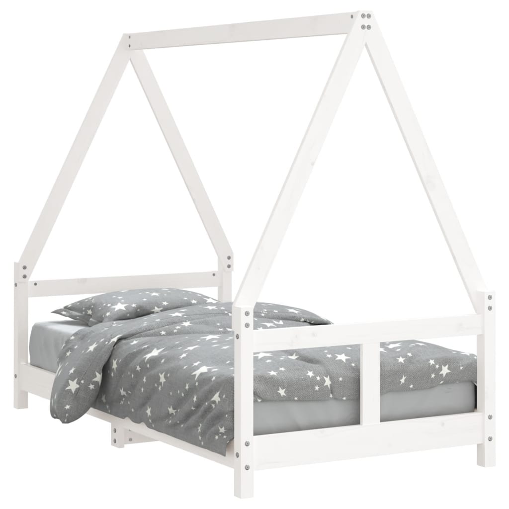 Kinderbedframe 80x160 cm massief grenenhout wit is nu te koop bij PeponiXL, paradijselijk wonen!