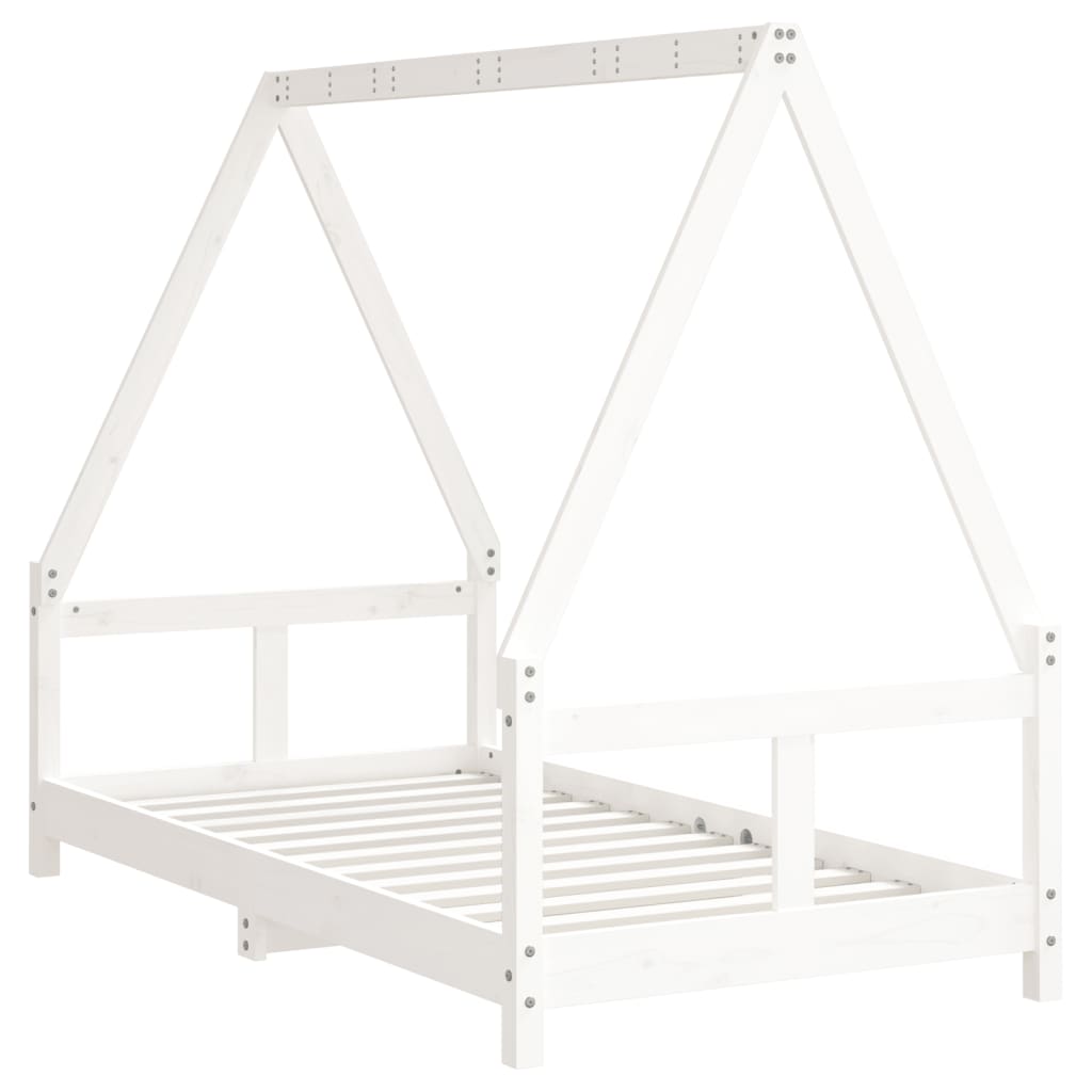 Kinderbedframe 80x160 cm massief grenenhout wit is nu te koop bij PeponiXL, paradijselijk wonen!