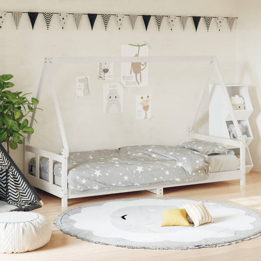 Kinderbedframe 90x190 cm massief grenenhout wit is nu te koop bij PeponiXL, paradijselijk wonen!