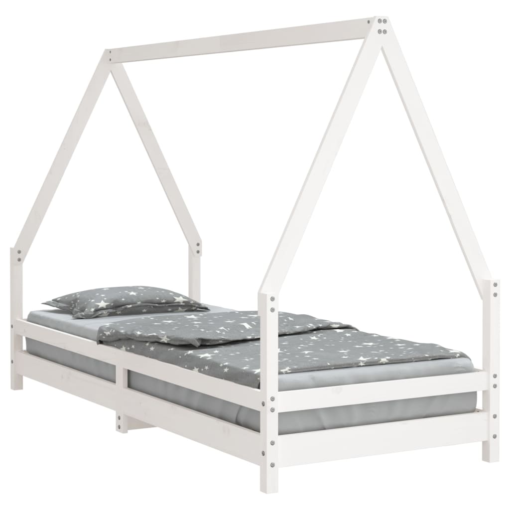 Kinderbedframe 90x200 cm massief grenenhout wit is nu te koop bij PeponiXL, paradijselijk wonen!