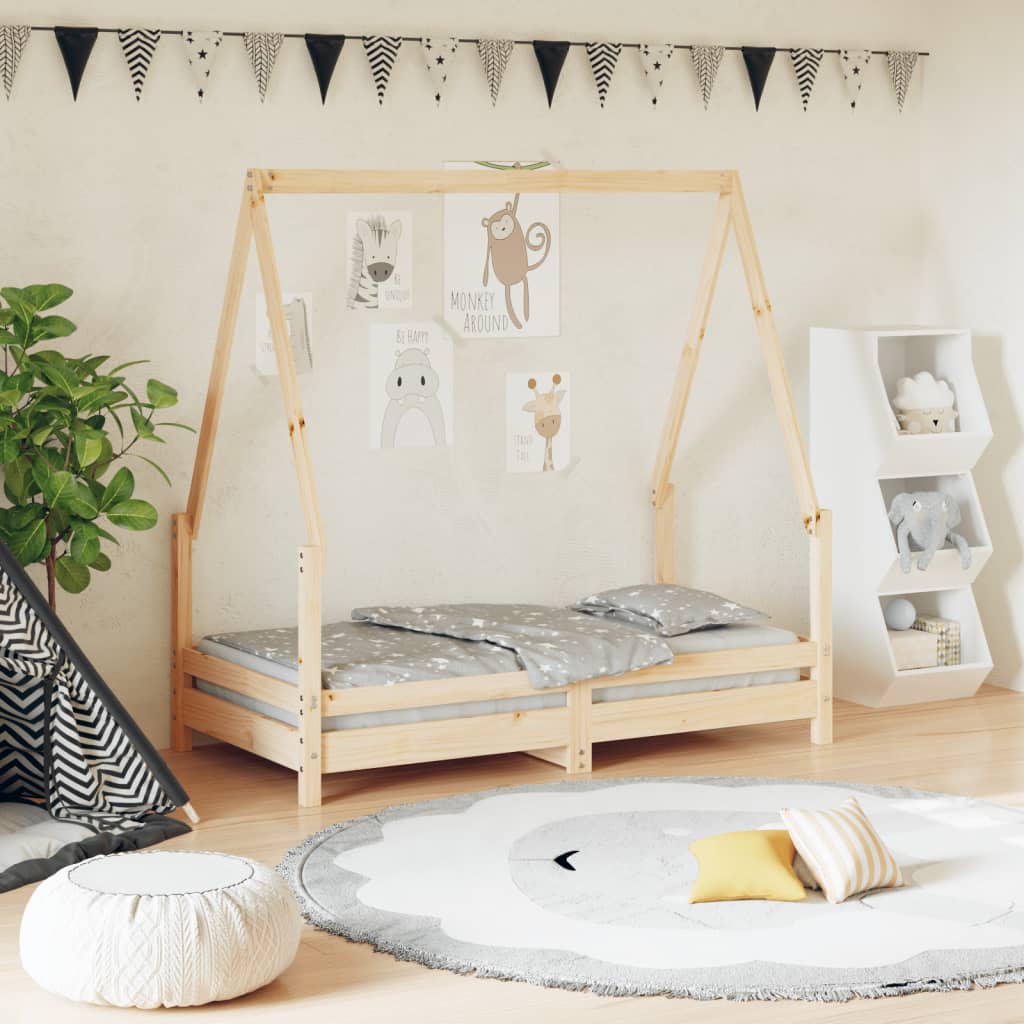 Kinderbedframe 70x140 cm massief grenenhout is nu te koop bij PeponiXL, paradijselijk wonen!