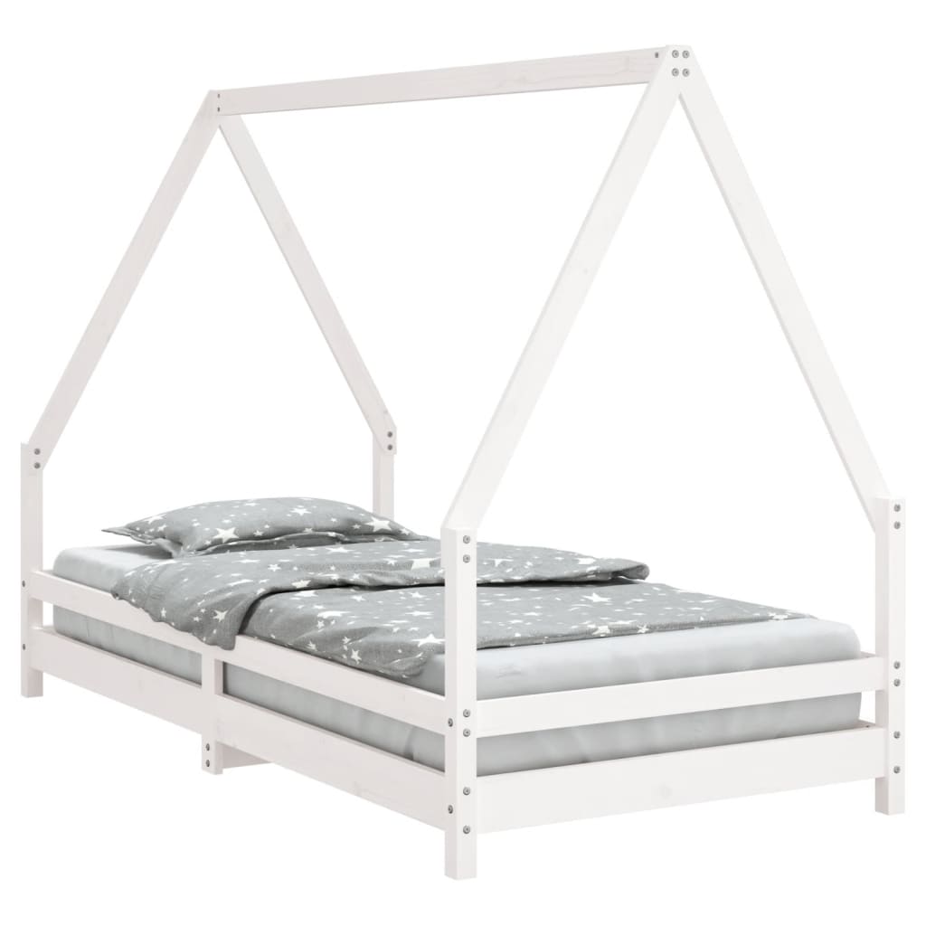 Kinderbedframe 90x190 cm massief grenenhout wit is nu te koop bij PeponiXL, paradijselijk wonen!