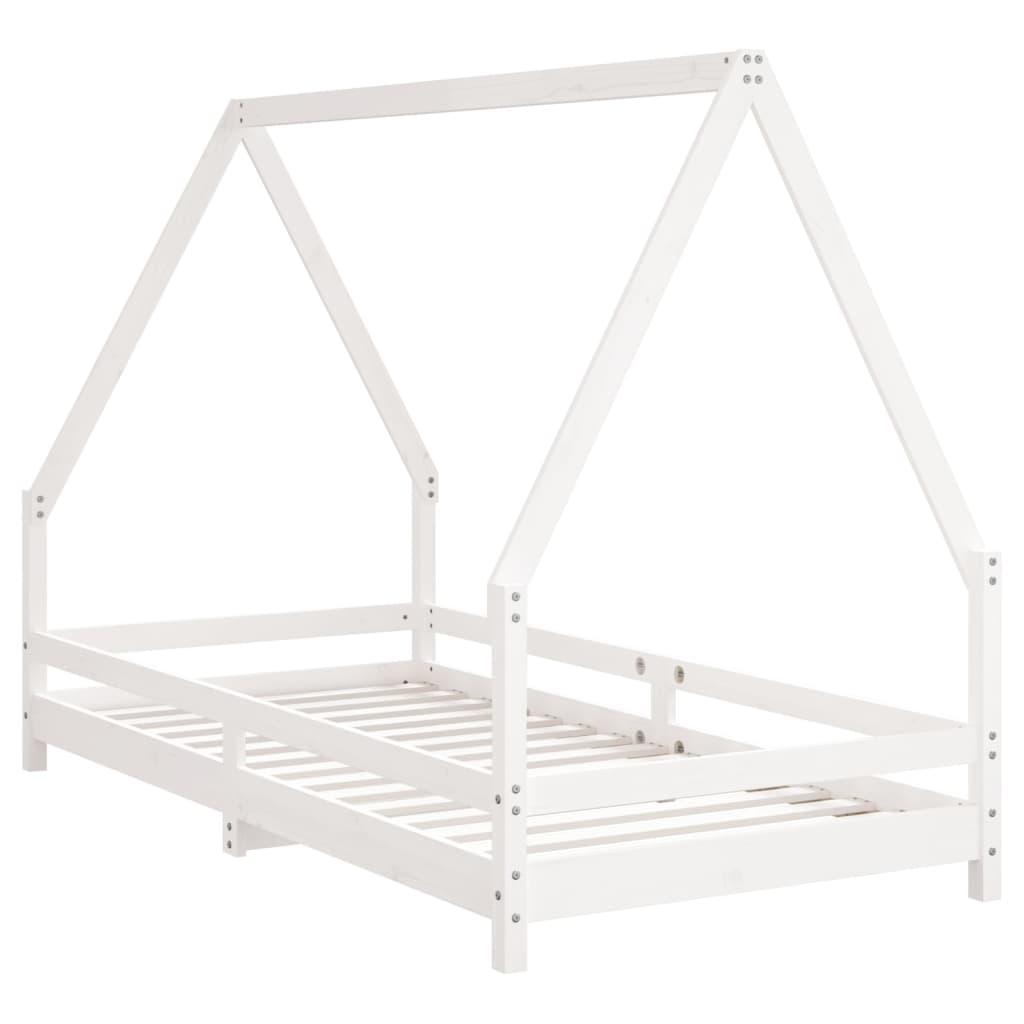 Kinderbedframe 90x190 cm massief grenenhout wit is nu te koop bij PeponiXL, paradijselijk wonen!