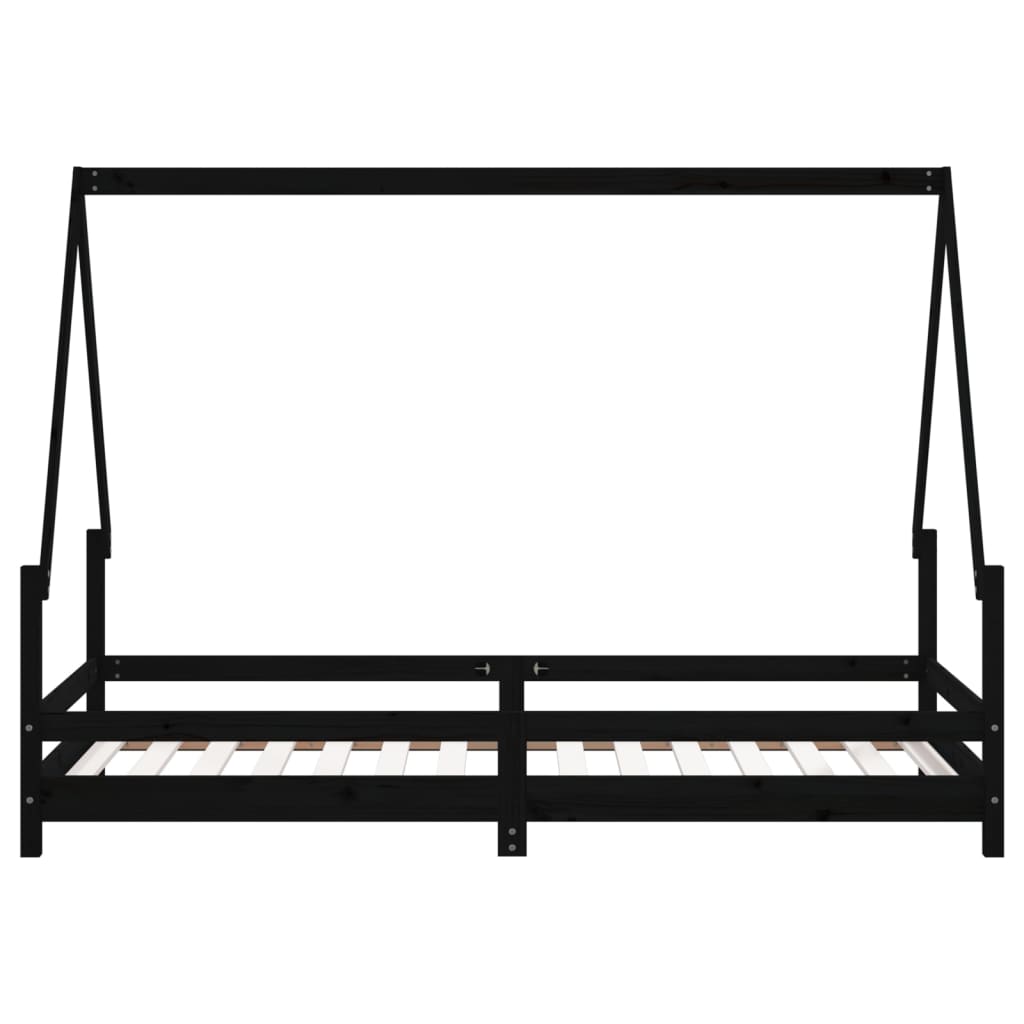 Kinderbedframe 90x190 cm massief grenenhout zwart is nu te koop bij PeponiXL, paradijselijk wonen!