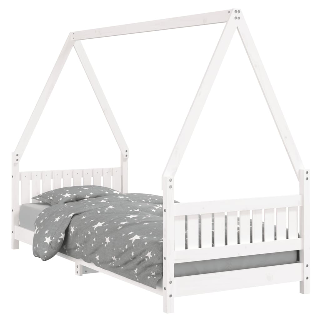 Kinderbedframe 80x200 cm massief grenenhout wit is nu te koop bij PeponiXL, paradijselijk wonen!