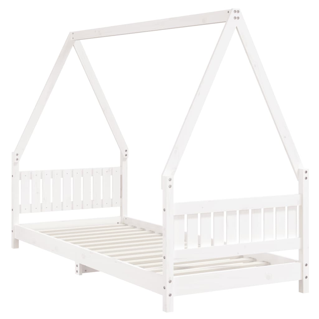 Kinderbedframe 80x200 cm massief grenenhout wit is nu te koop bij PeponiXL, paradijselijk wonen!