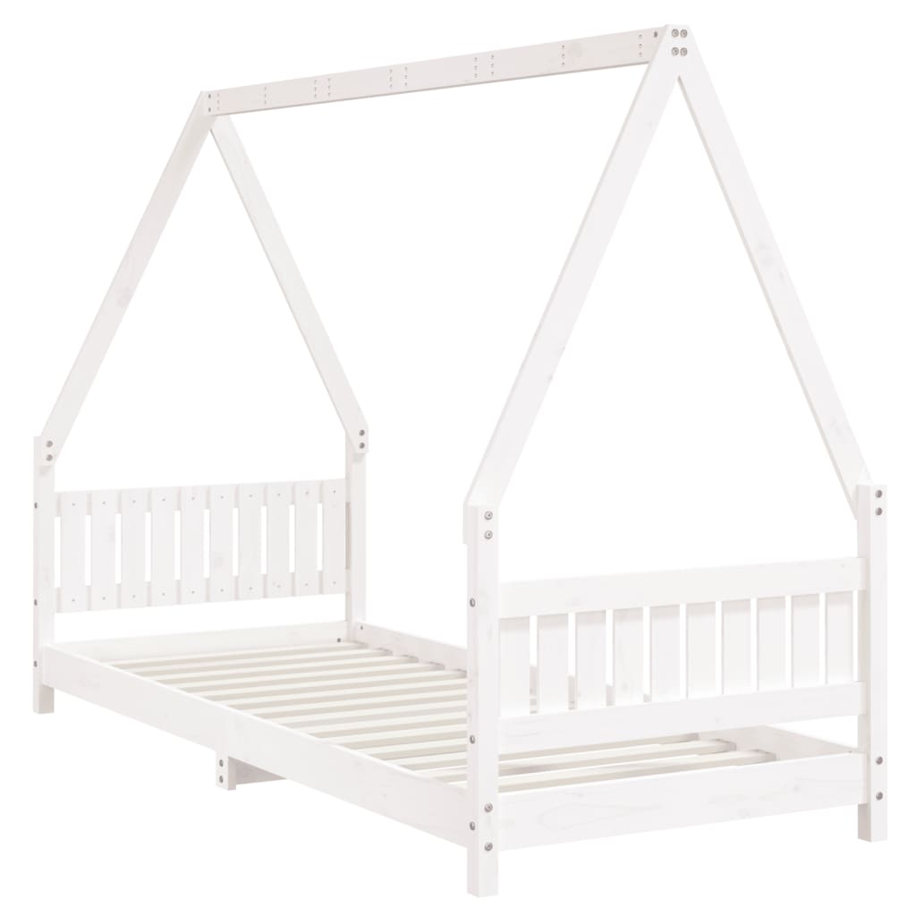 Kinderbedframe 80x200 cm massief grenenhout wit is nu te koop bij PeponiXL, paradijselijk wonen!