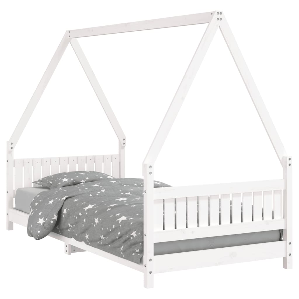 Kinderbedframe 90x200 cm massief grenenhout wit is nu te koop bij PeponiXL, paradijselijk wonen!