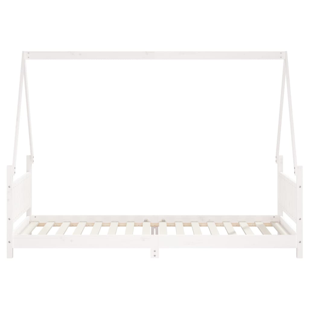 Kinderbedframe 90x200 cm massief grenenhout wit is nu te koop bij PeponiXL, paradijselijk wonen!