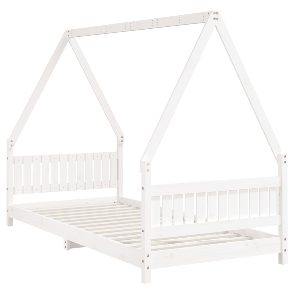 Kinderbedframe 90x200 cm massief grenenhout wit is nu te koop bij PeponiXL, paradijselijk wonen!