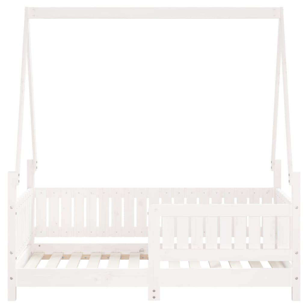 Kinderbedframe 70x140 cm massief grenenhout wit is nu te koop bij PeponiXL, paradijselijk wonen!