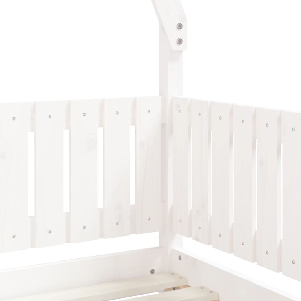 Kinderbedframe 70x140 cm massief grenenhout wit is nu te koop bij PeponiXL, paradijselijk wonen!