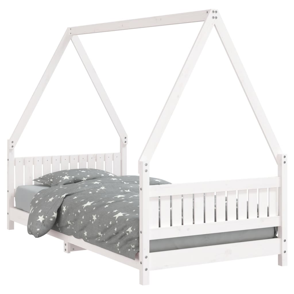 Kinderbedframe 90x190 cm massief grenenhout wit is nu te koop bij PeponiXL, paradijselijk wonen!