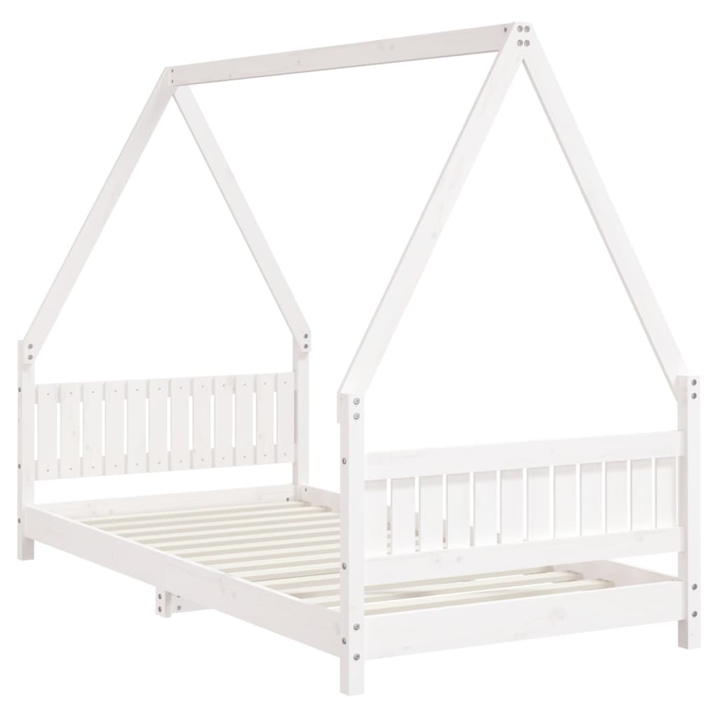 Kinderbedframe 90x190 cm massief grenenhout wit is nu te koop bij PeponiXL, paradijselijk wonen!