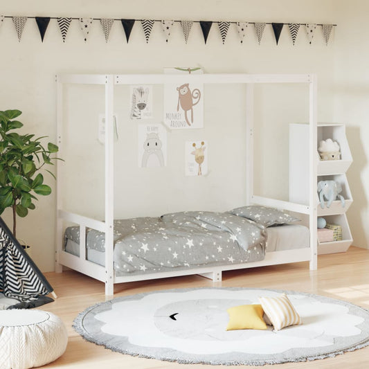 Kinderbedframe 80x160 cm massief grenenhout wit is nu te koop bij PeponiXL, paradijselijk wonen!