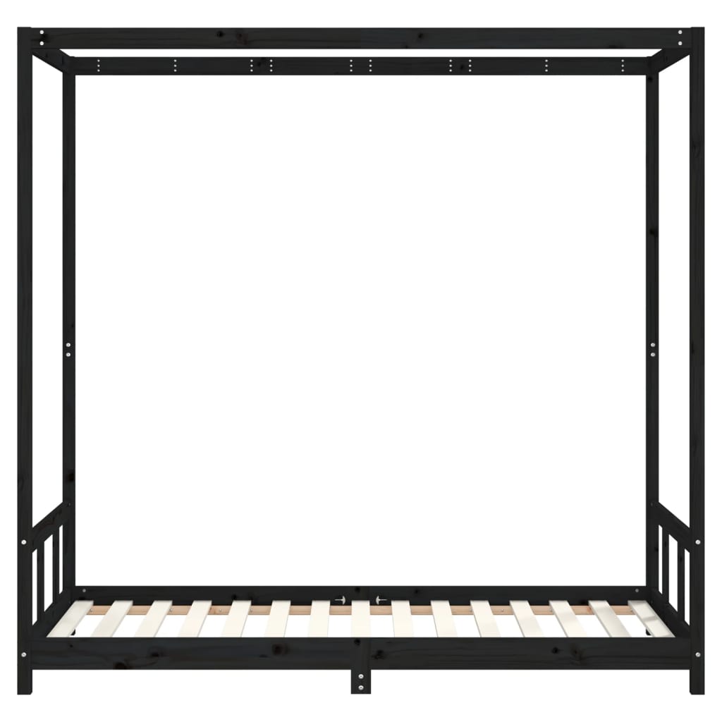 Kinderbedframe 90x190 cm massief grenenhout zwart is nu te koop bij PeponiXL, paradijselijk wonen!