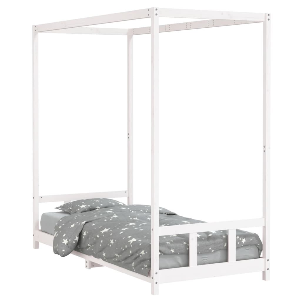 Kinderbedframe 90x200 cm massief grenenhout wit is nu te koop bij PeponiXL, paradijselijk wonen!