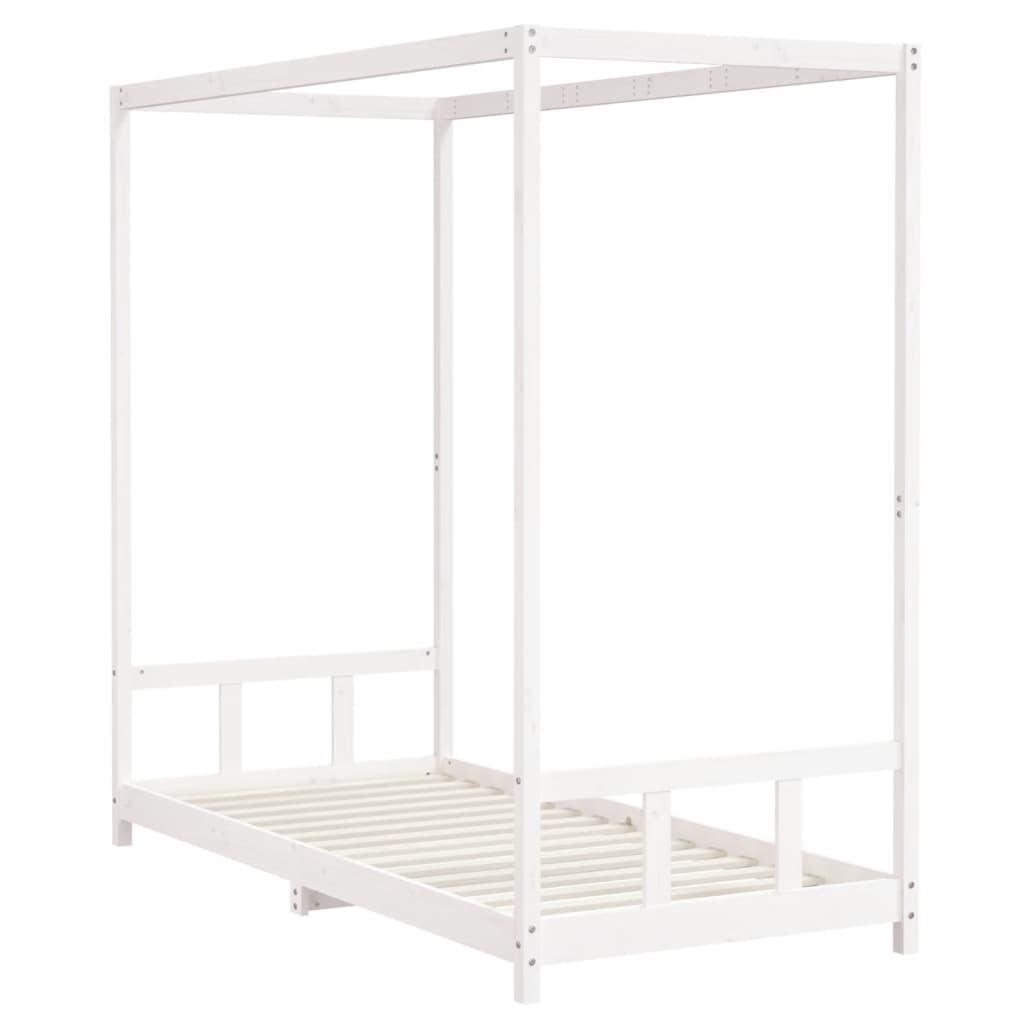 Kinderbedframe 90x200 cm massief grenenhout wit is nu te koop bij PeponiXL, paradijselijk wonen!