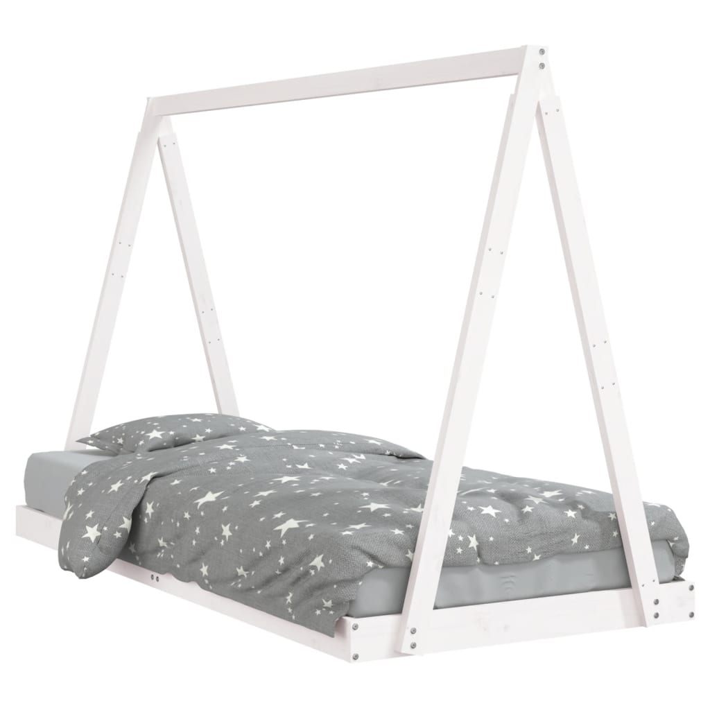 Kinderbedframe 90x200 cm massief grenenhout wit is nu te koop bij PeponiXL, paradijselijk wonen!