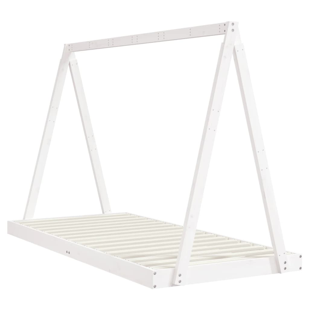 Kinderbedframe 90x200 cm massief grenenhout wit is nu te koop bij PeponiXL, paradijselijk wonen!