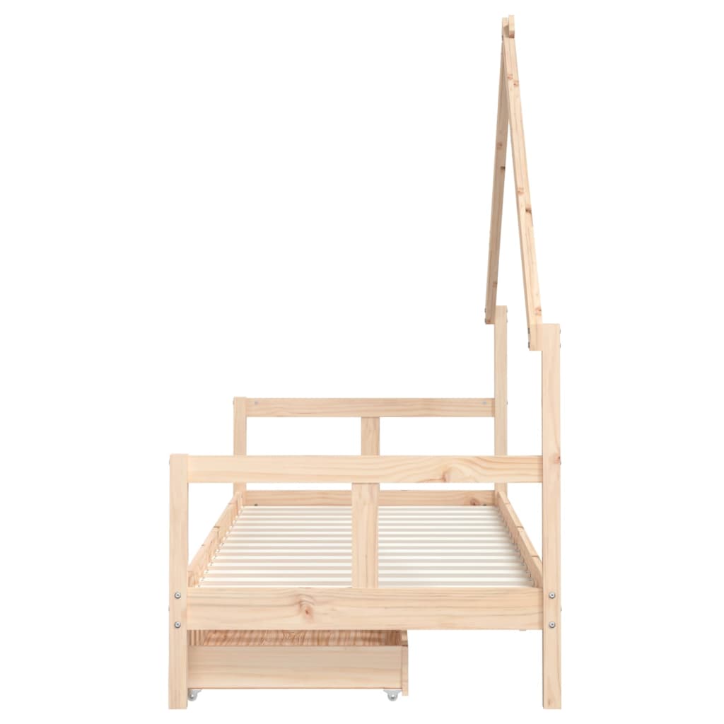 Kinderbedframe met lades 80x200 cm massief grenenhout is nu te koop bij PeponiXL, paradijselijk wonen!