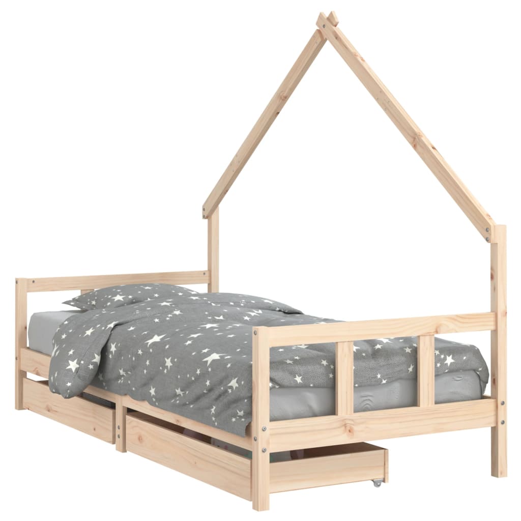 Kinderbedframe 90x200 cm massief grenenhout is nu te koop bij PeponiXL, paradijselijk wonen!