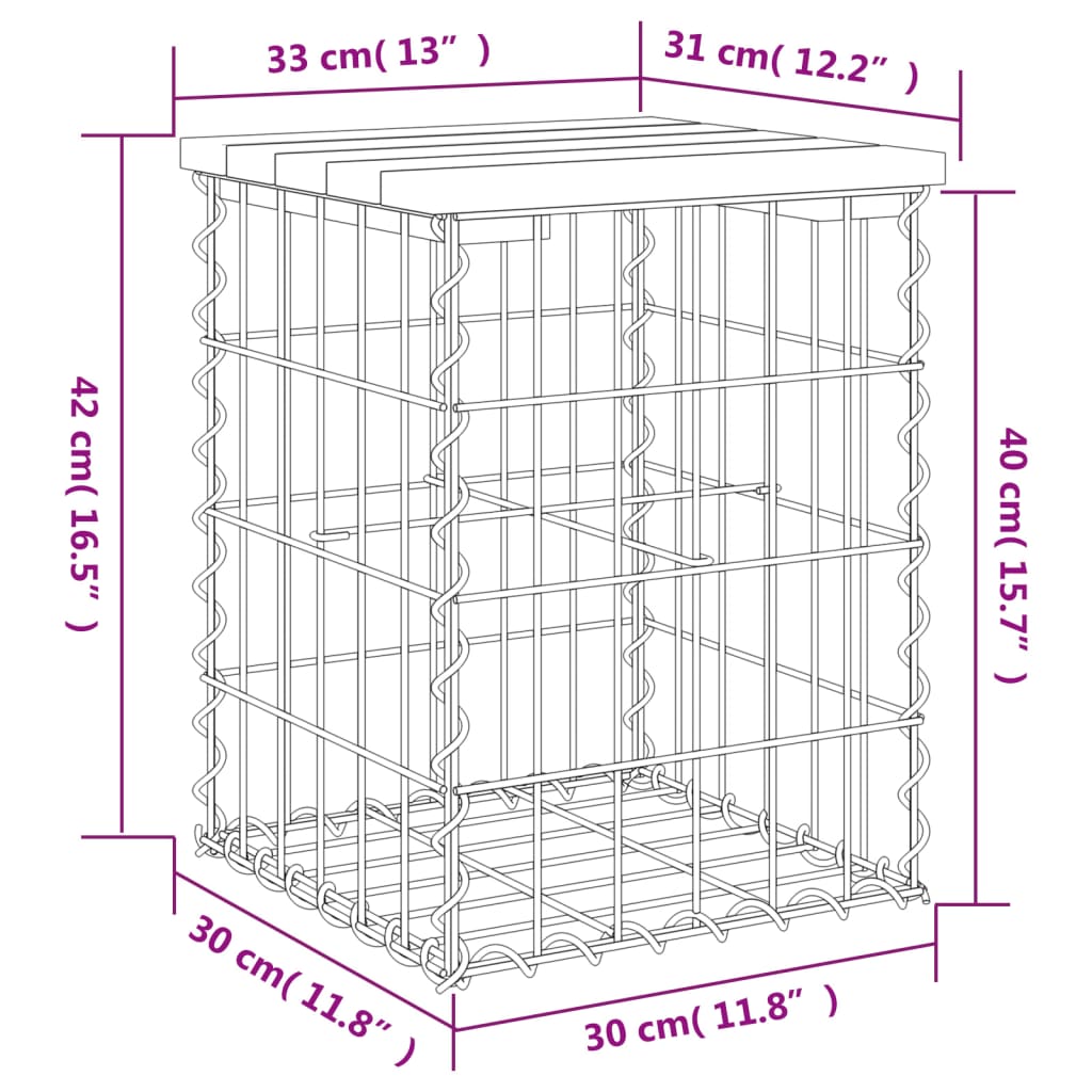 Tuinbank schanskorfontwerp 33x31x42 cm massief grenenhout is nu te koop bij PeponiXL, paradijselijk wonen!