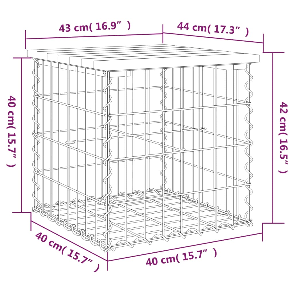 Tuinbank schanskorfontwerp 43x44x42 cm massief grenenhout is nu te koop bij PeponiXL, paradijselijk wonen!