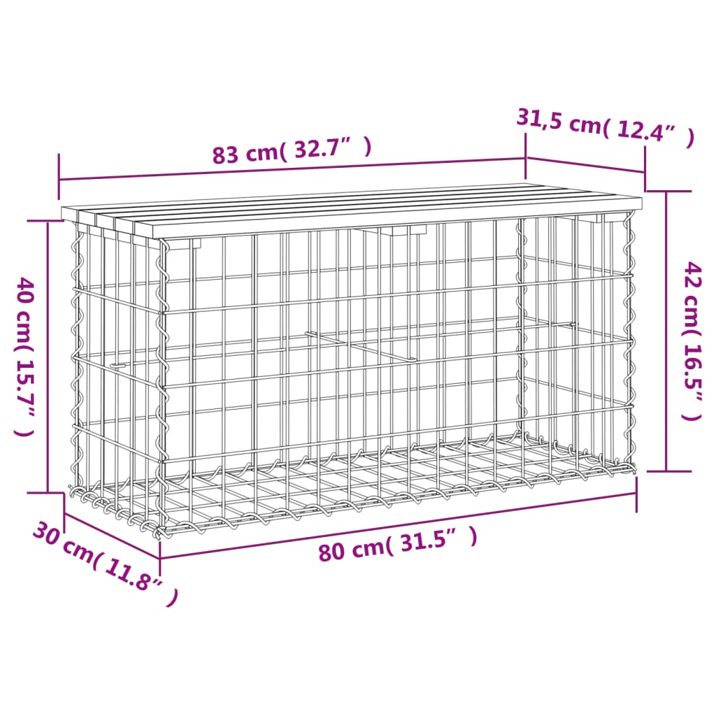 Tuinbank schanskorfontwerp 83x31,5x42 cm massief grenenhout is nu te koop bij PeponiXL, paradijselijk wonen!