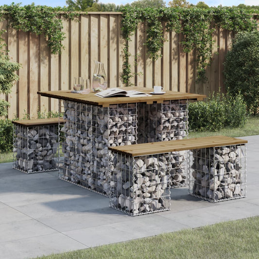 Tuintafel schanskorfontwerp 100x102x72 cm geïmpregneerd hout is nu te koop bij PeponiXL, paradijselijk wonen!