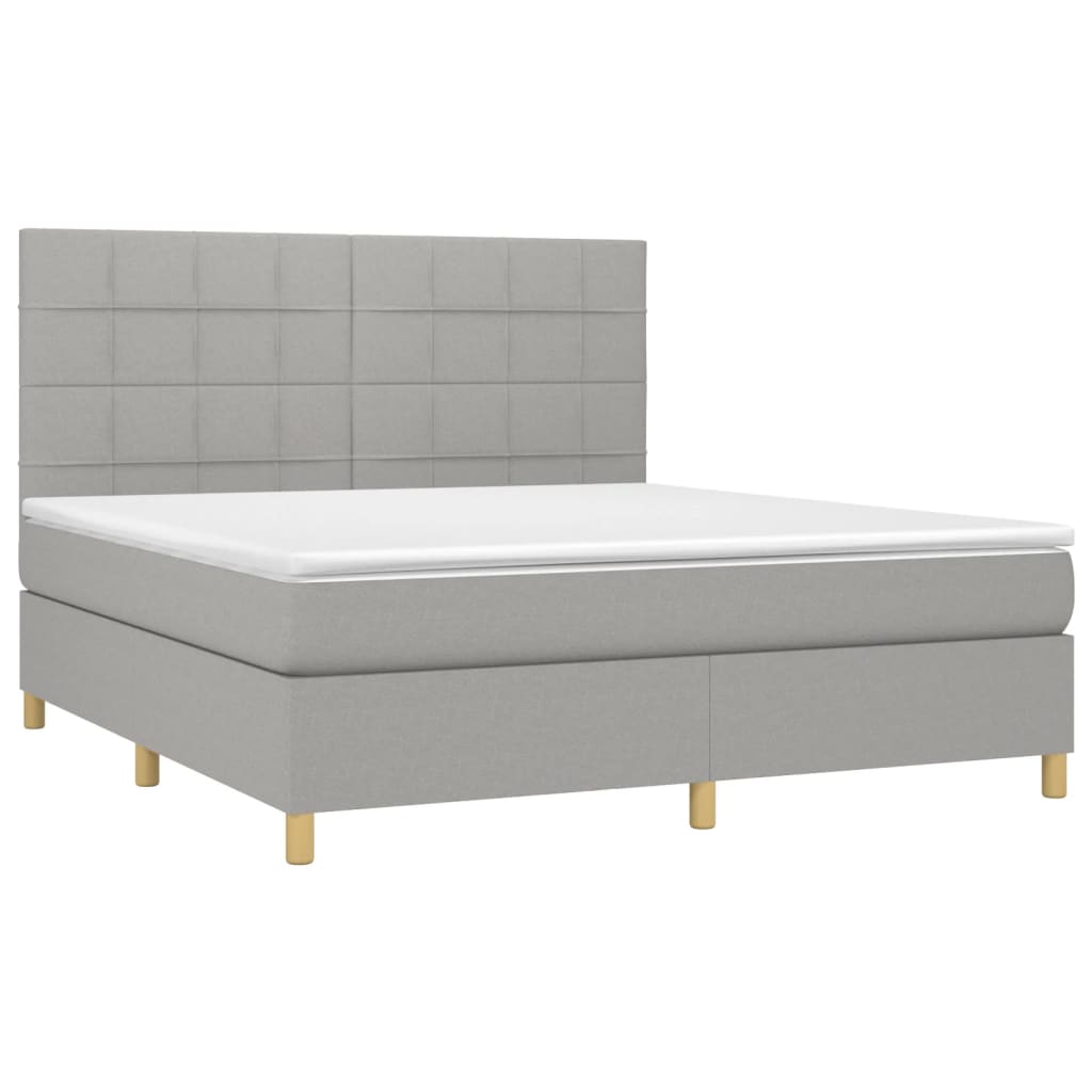 Boxspring met matras stof lichtgrijs 160x200 cm is nu te koop bij PeponiXL, paradijselijk wonen!