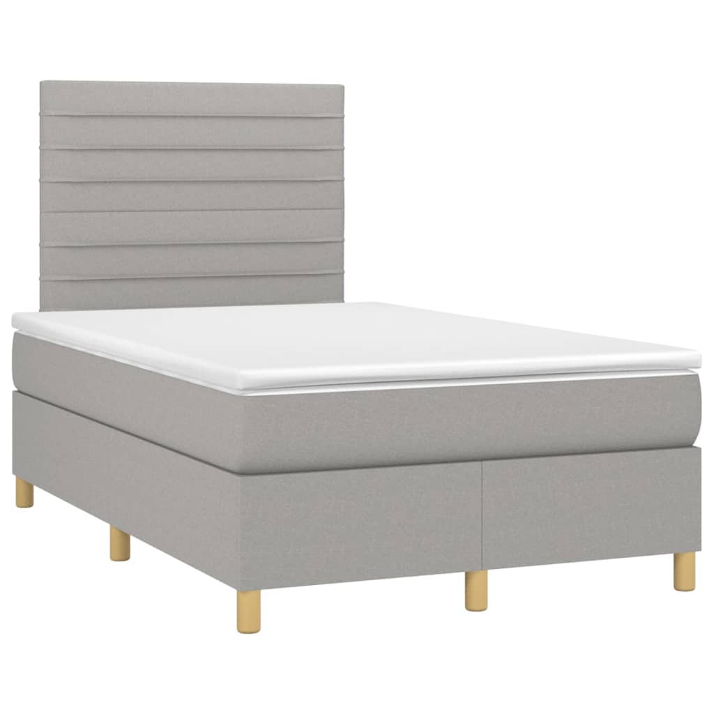 Boxspring met matras stof lichtgrijs 120x200 cm is nu te koop bij PeponiXL, paradijselijk wonen!